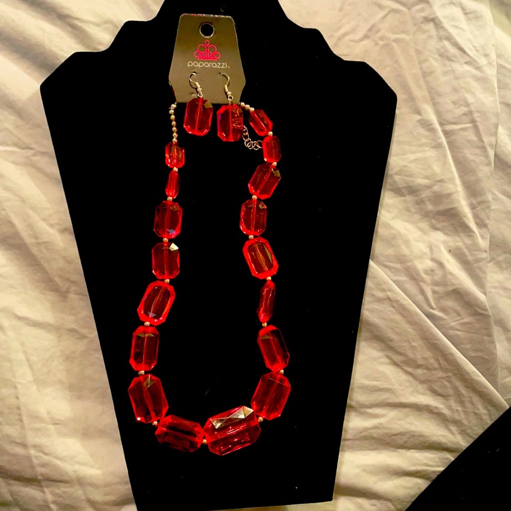 Ice Versa Pink Necklace and Earring Set